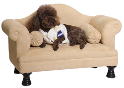 Καναπές σκύλου με 2 υποβραχιόνια - μπεζ - καλάθι σκύλου